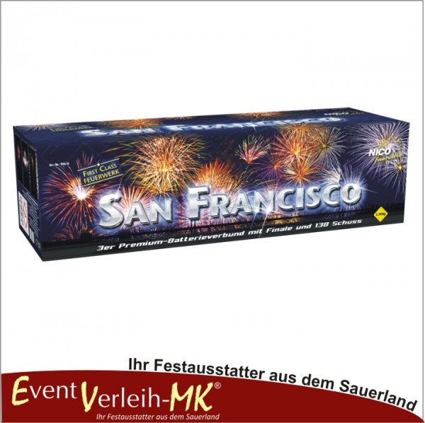 San Francisco 3er Verbund, 138 Schuss NICO FIRST CLASS Verbund Feuerwerk